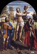 Giovanni Battista Ortolano Saint Sebastian with Saints Roch and Demetrius Germany oil painting artist